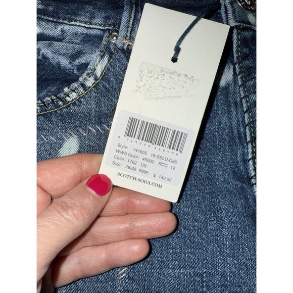 NWT Scotch & Soda Bandit Slim Tapered Boyfriend Jeans Size 26 Boho Hippie Fairy - Picture 6 of 9